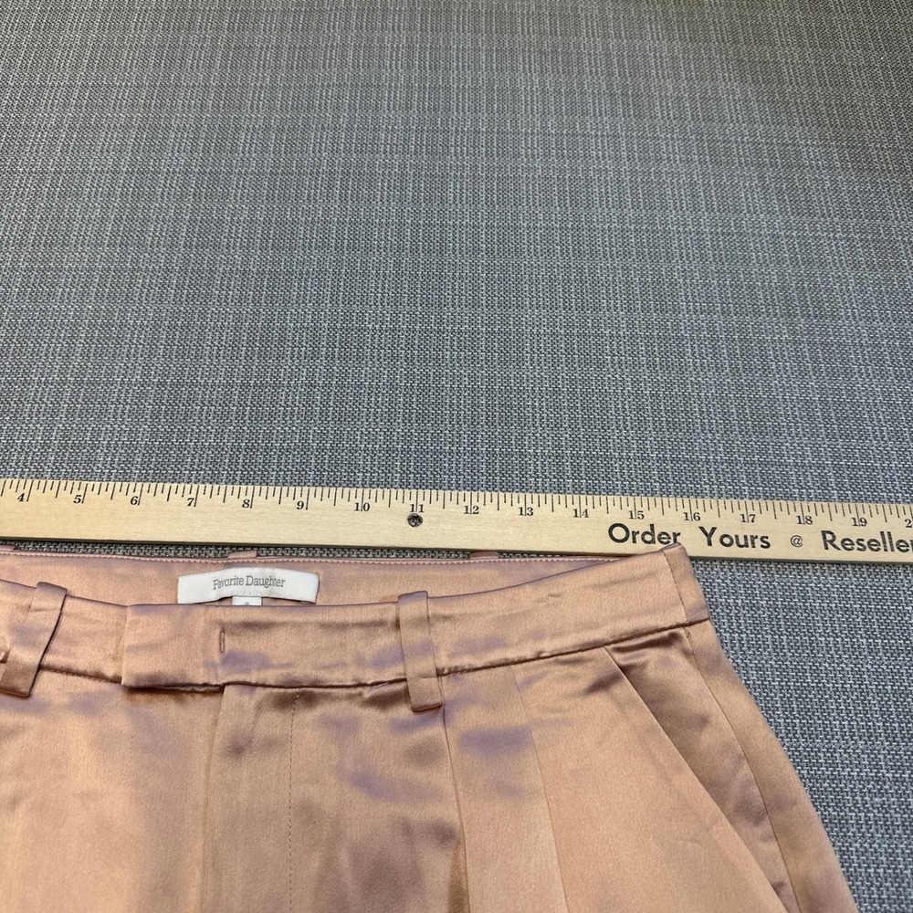 Favorite Daughter Tuscany Satin Wide Leg Pants size 8 Champagne Pink Pleated - Picture 9 of 13